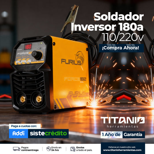 Soldador Inversor 180a 110/220v Furius Mini Fix Fw182 Cel