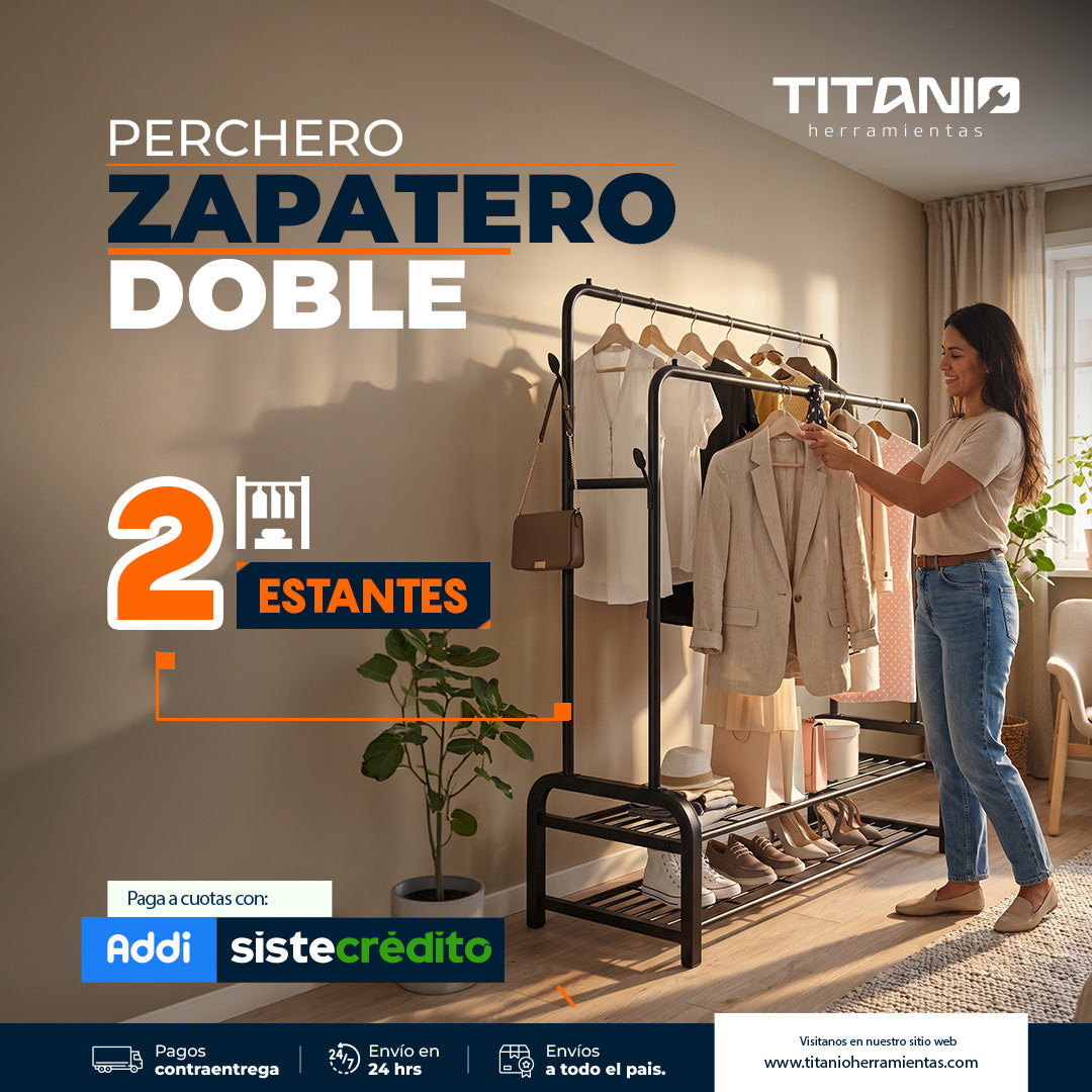 Perchero Zapatero Doble Metálico