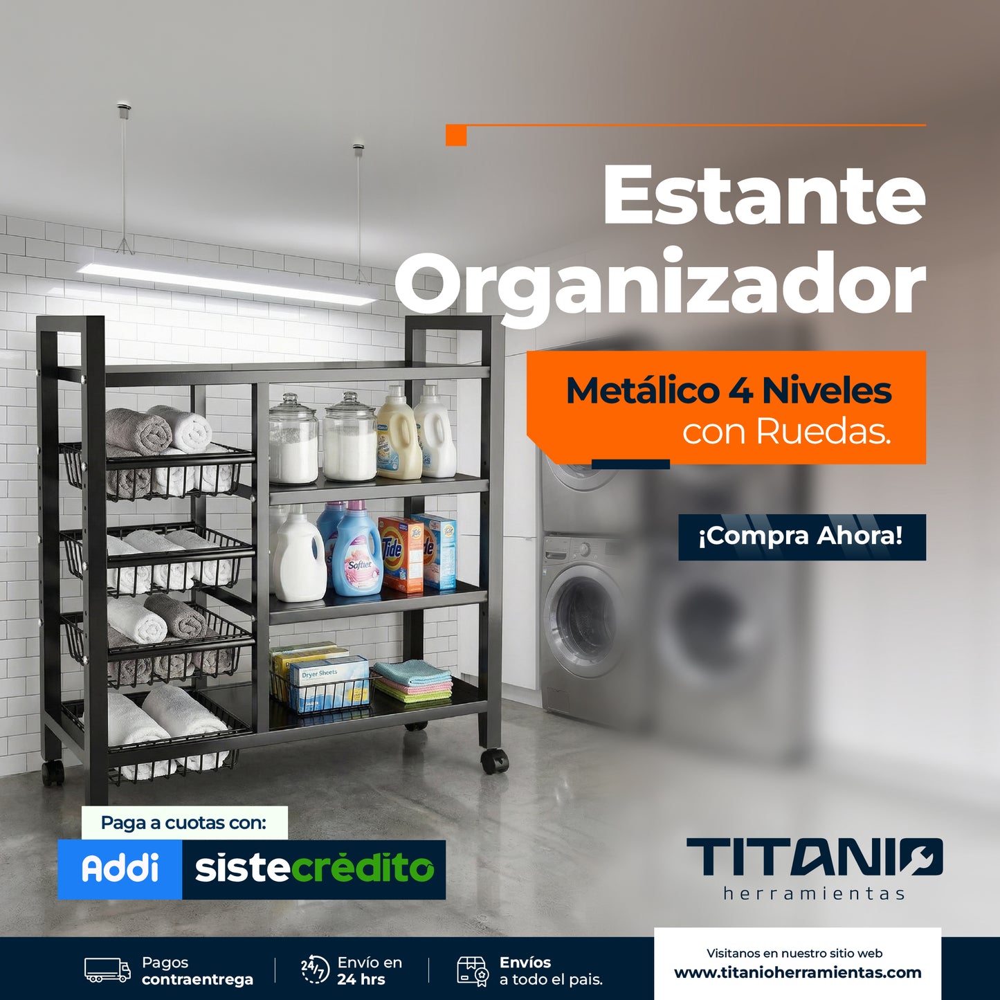 Estante Organizador de Acero 4 Secciones