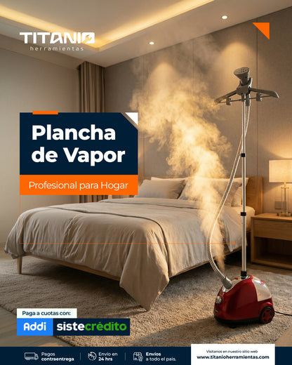 Plancha a Vapor Vertical - Potente y Liviana 110V