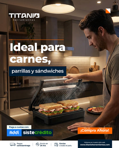 Sandwichera parrilla grill - plancha antiadherente 850 W