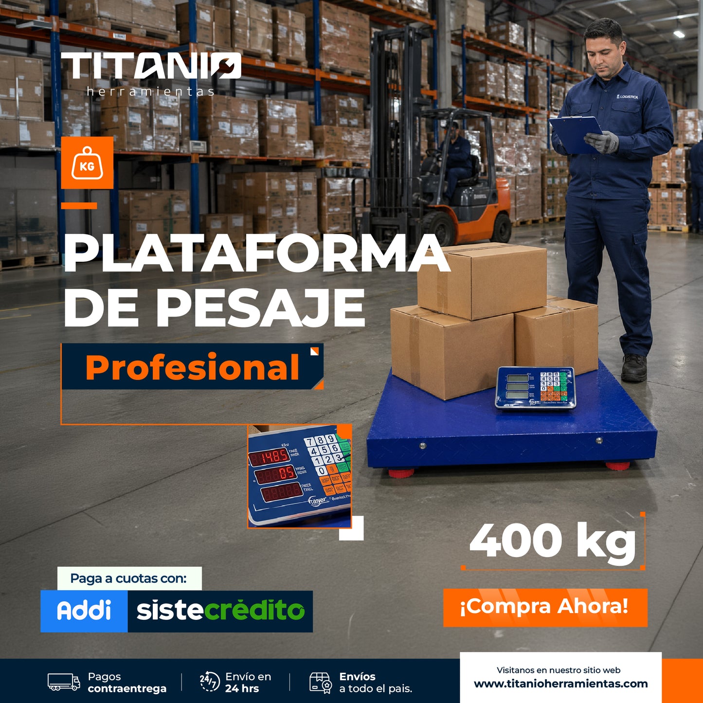 Balanza Plataforma Inalámbrica de 400KG