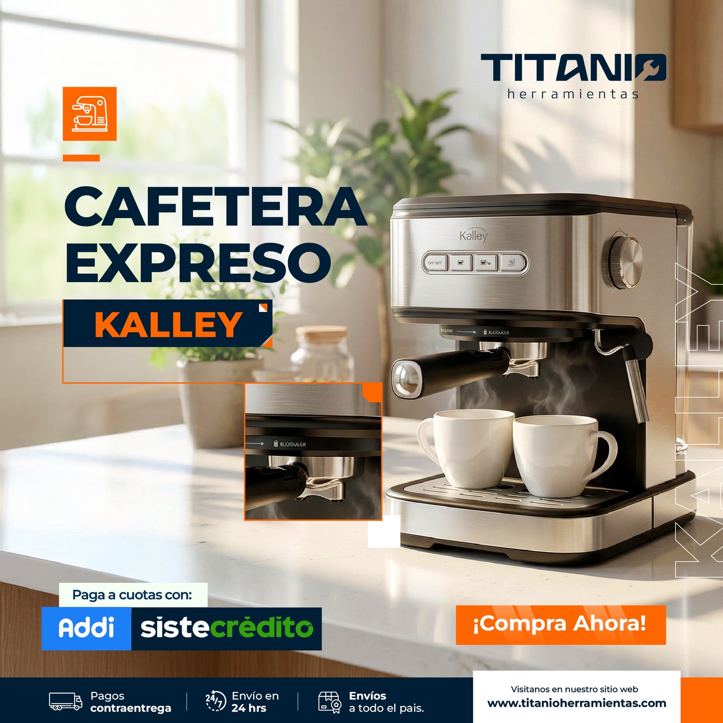 Cafetera Expresso 1.6 L  Kalley