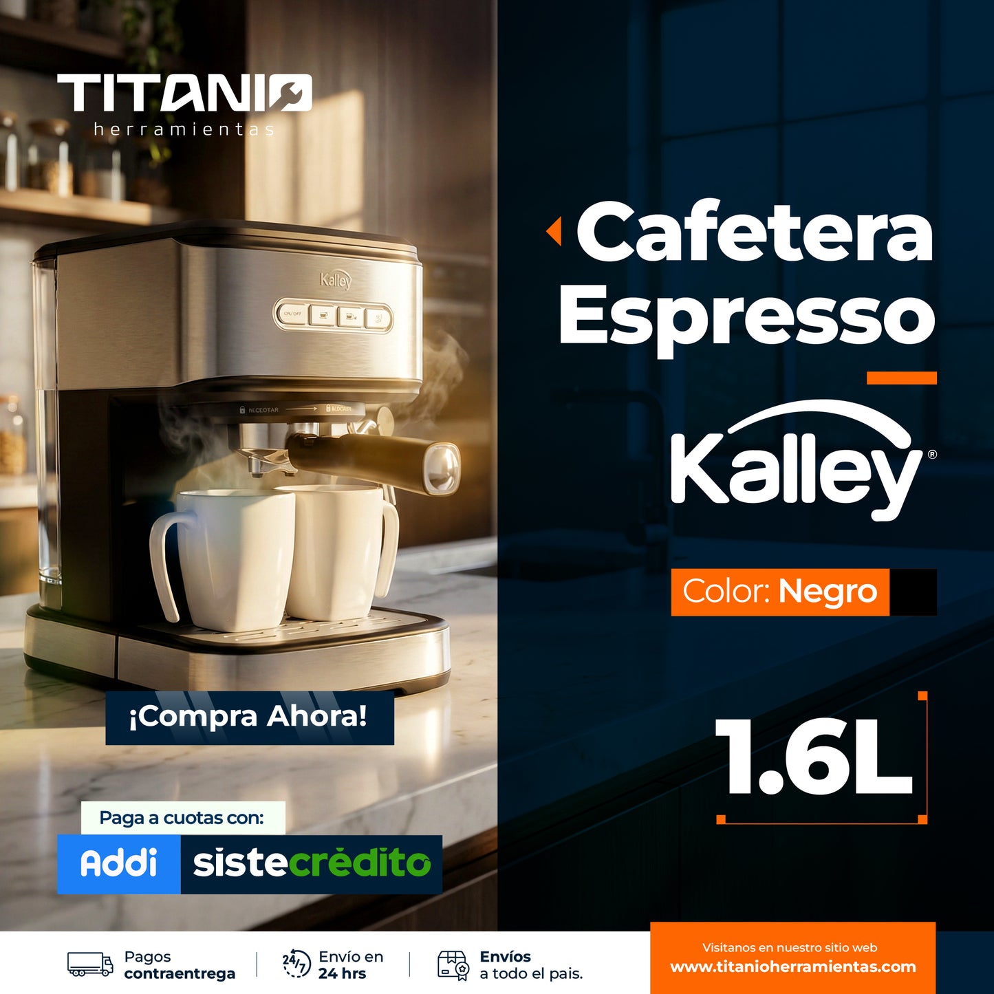Cafetera Expresso 1.6 L  Kalley