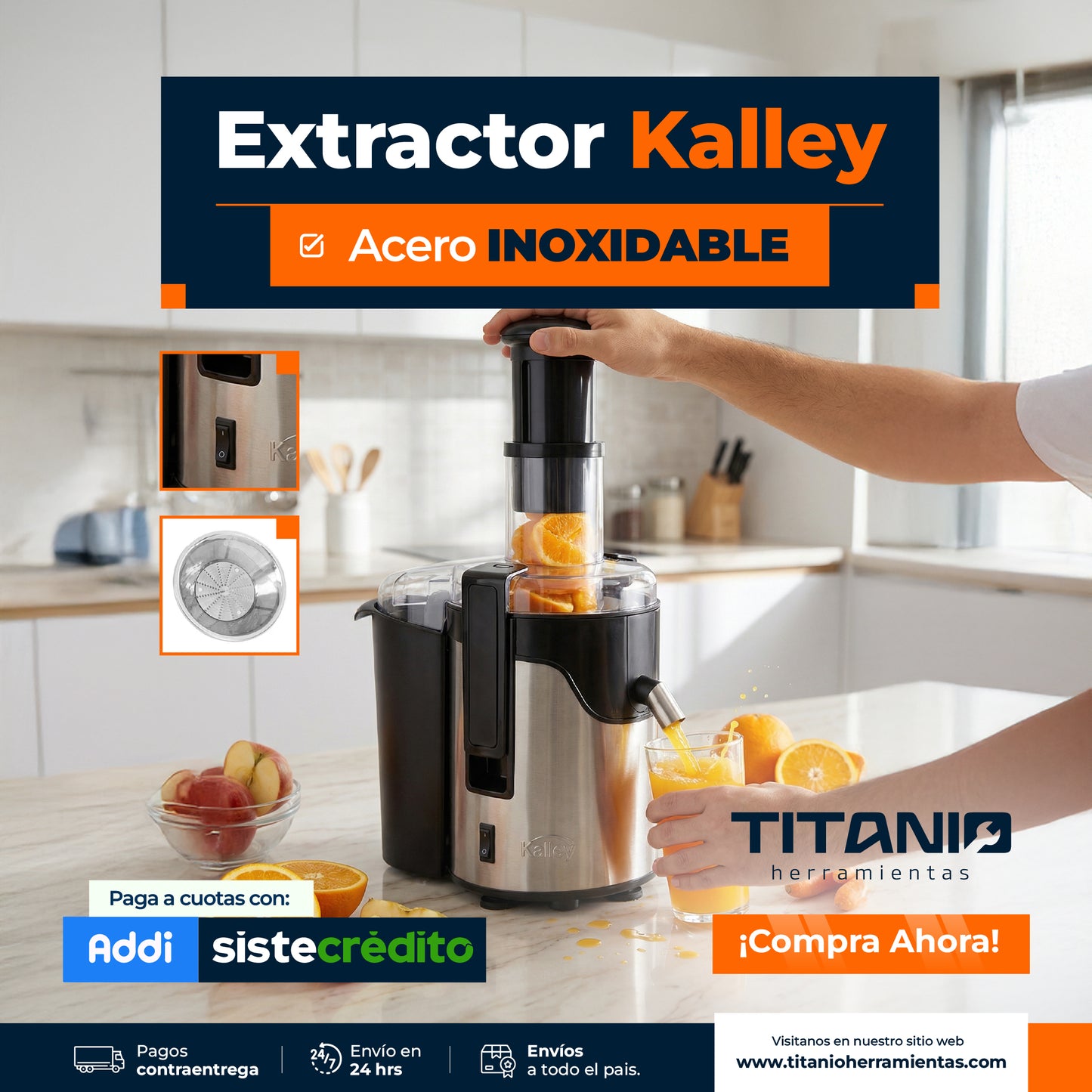 Extractor de Jugos Kalley 750W