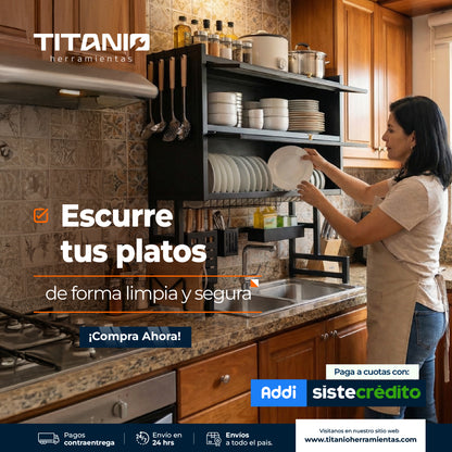 Escurridor de platos de 2 Sect de 65 CM