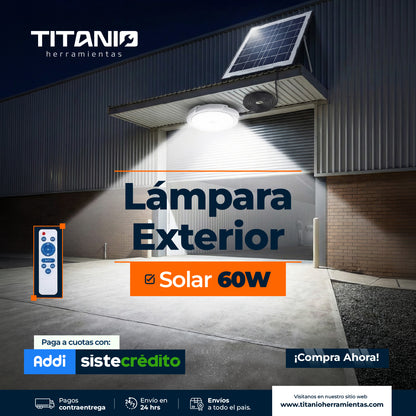 Lámpara solar inteligente de 60W con control y panel solar