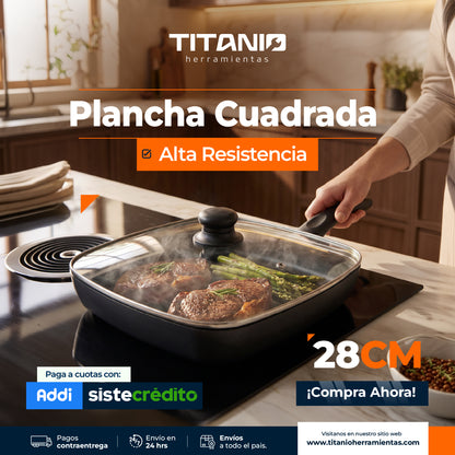 Plancha Grill Aliada con Tapa de Vidrio