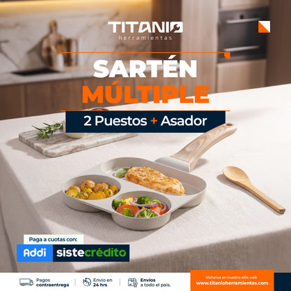 Sartén Múltiple + Asador 18 Cm  UNIVERSAL