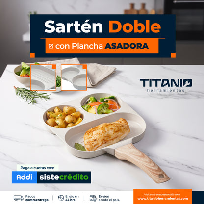 Sartén Múltiple + Asador 18 Cm  UNIVERSAL