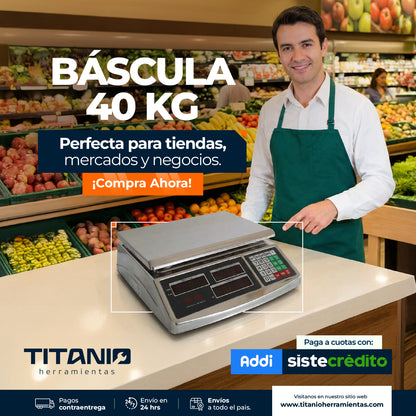 Balanza comercializadora en Acero Inoxidable 40 kg