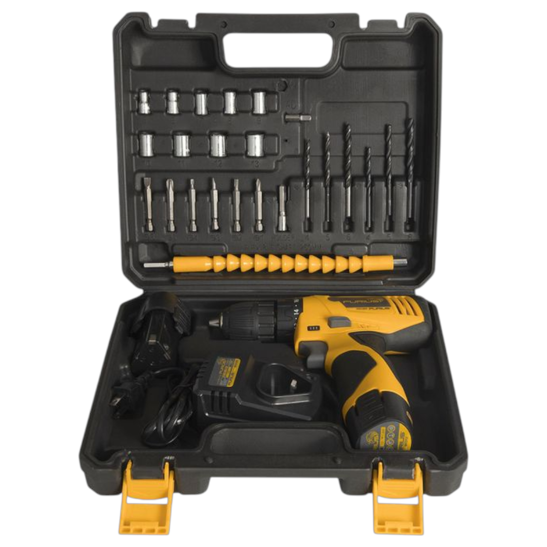 Kit Taladro Atornillador Inalámbrico 12V de 3/8" FURIUS