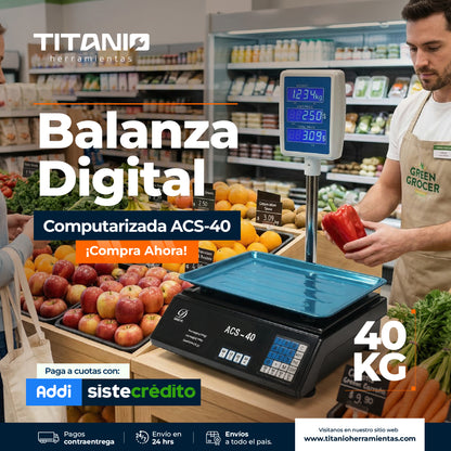 Balanza Digital 40 KG Con Pantalla Doble