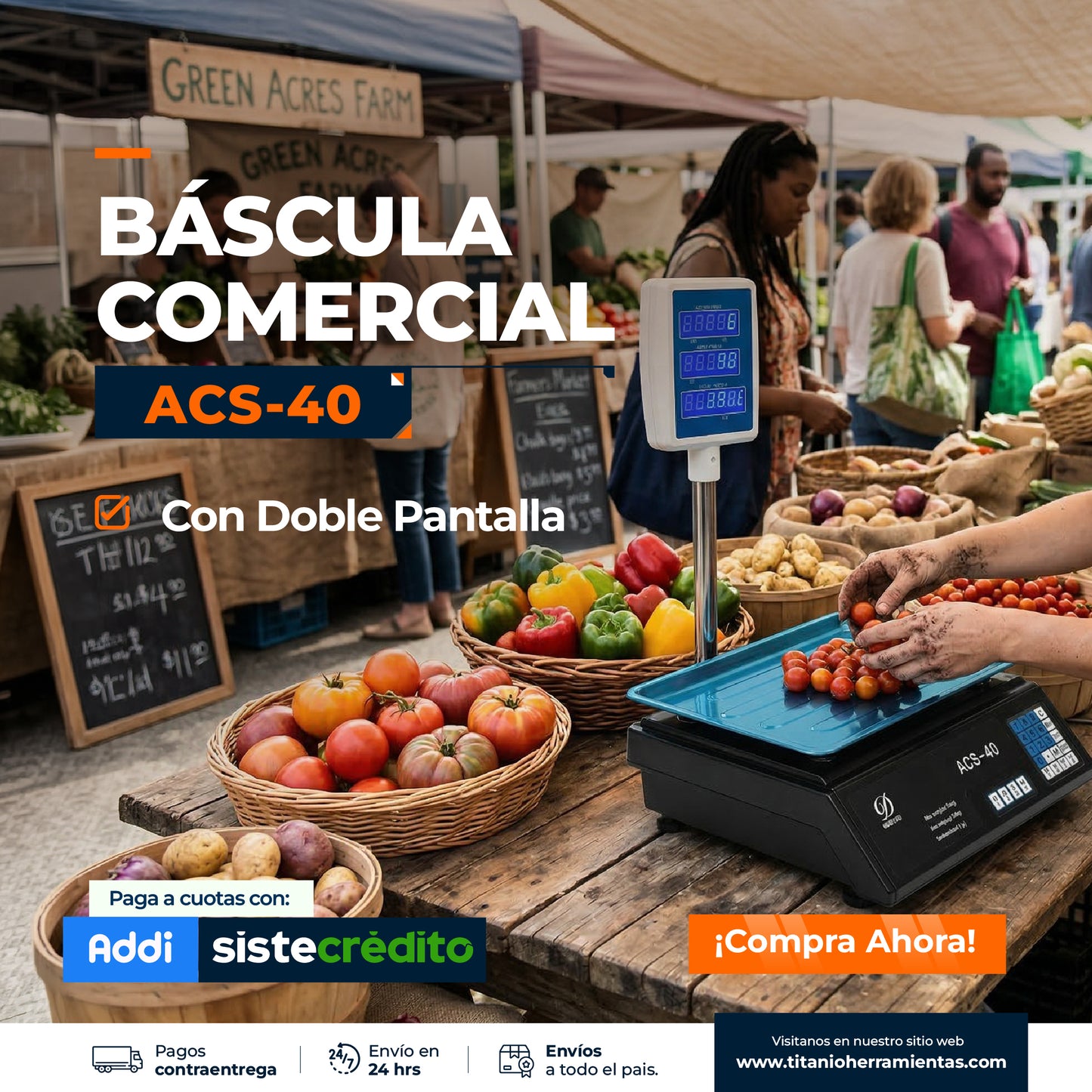 Balanza Digital 40 KG Con Pantalla Doble