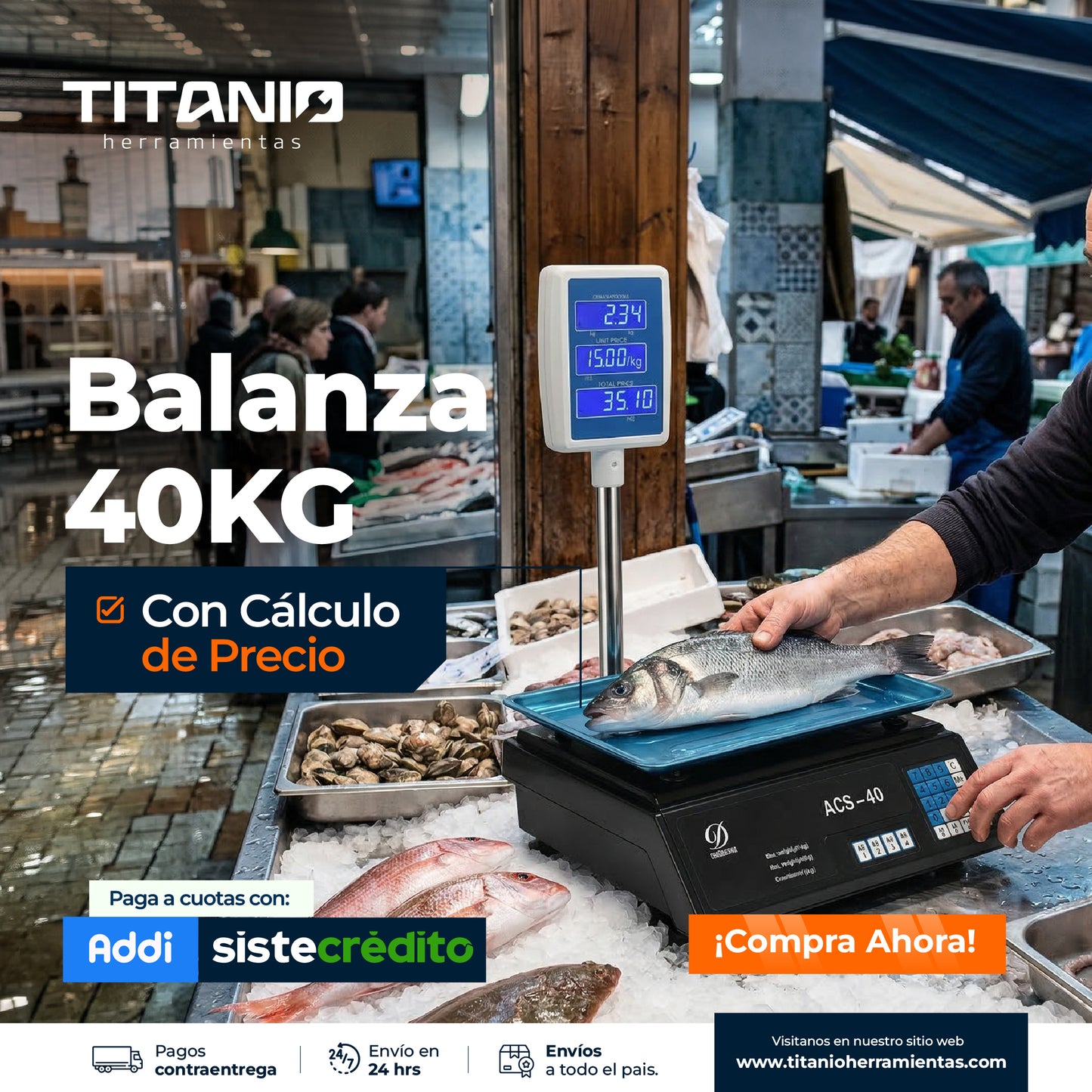 Balanza Digital 40 KG Con Pantalla Doble