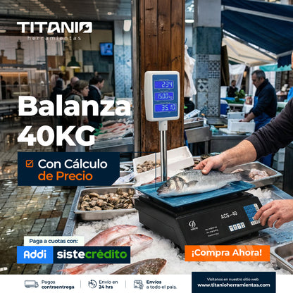 Balanza Digital 40 KG Con Pantalla Doble