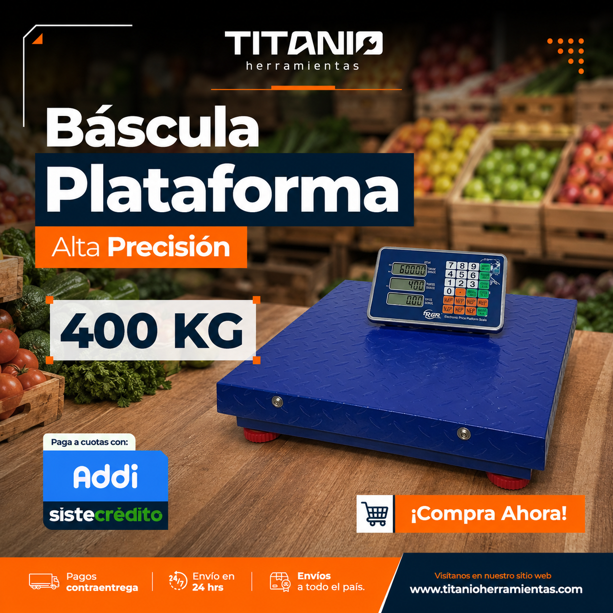 Balanza Plataforma Inalámbrica de 400KG