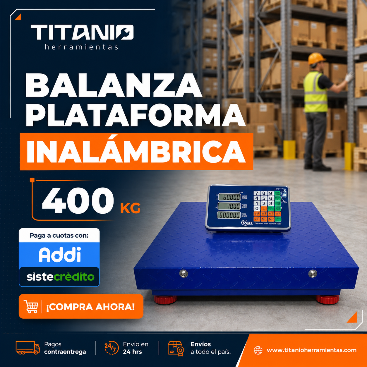 Balanza Plataforma Inalámbrica de 400KG