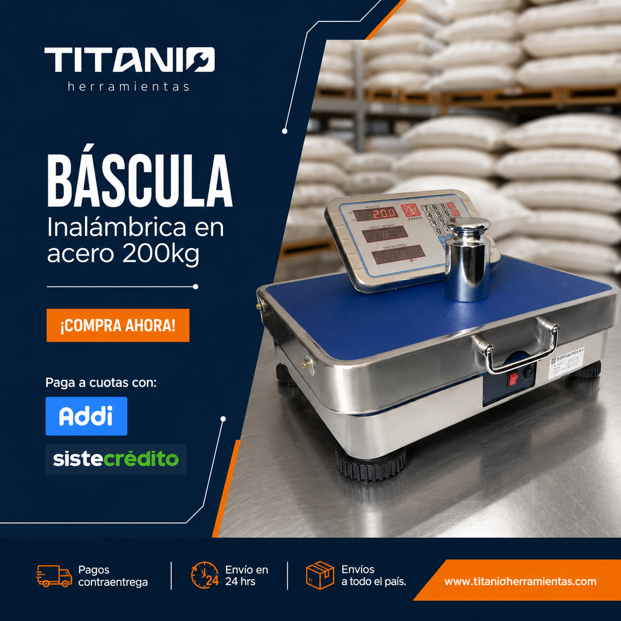 Báscula Digital de piso 200KG en acero recargable