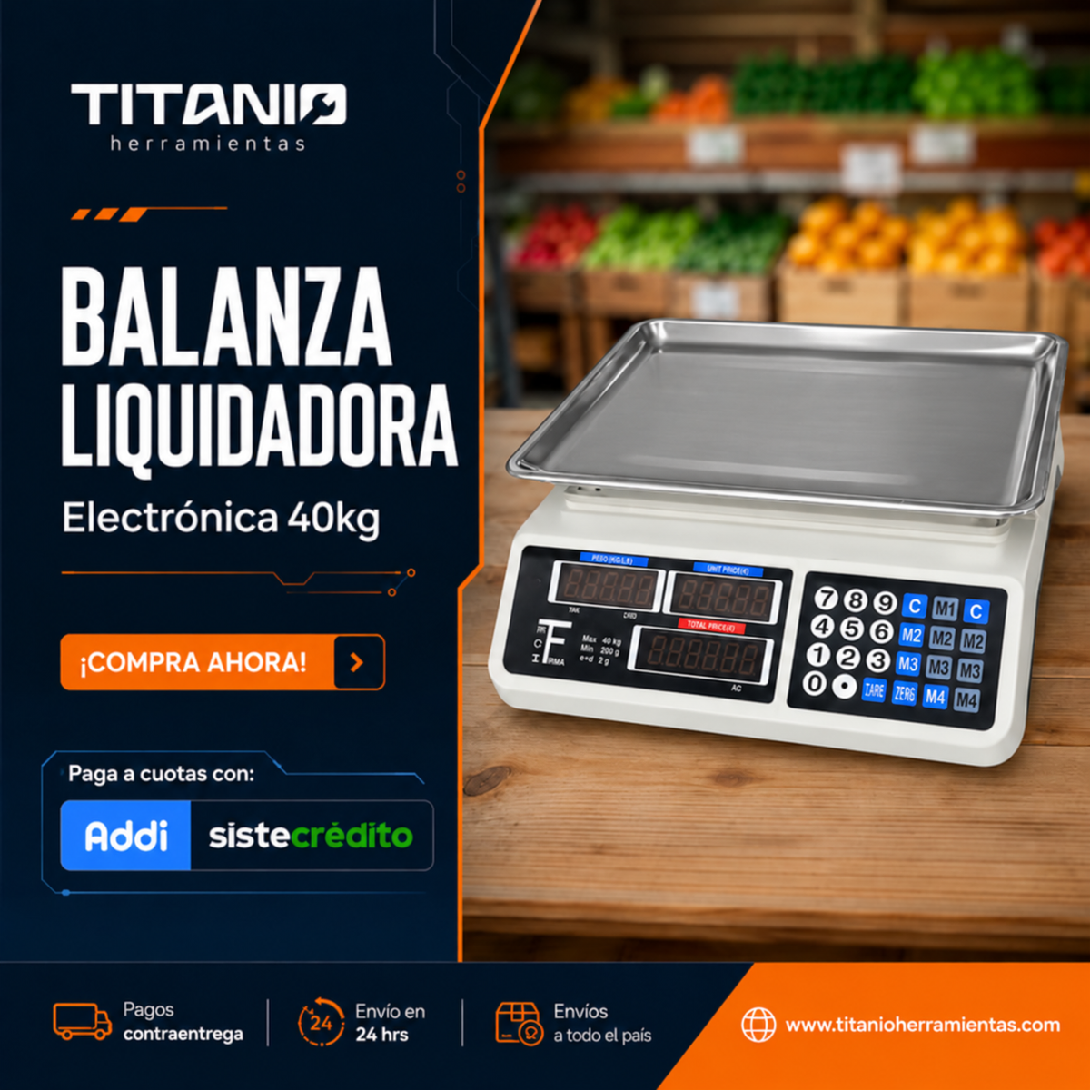 Balanza Liquidadora Electrónica 40kg Digital Gramo En Gramo