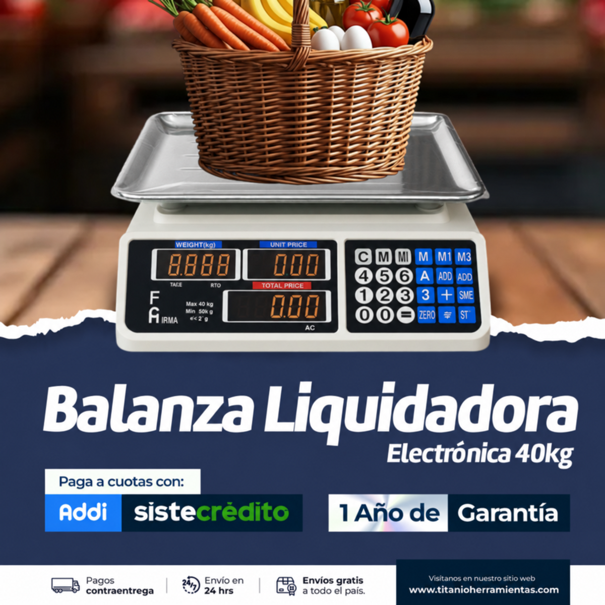 Balanza Liquidadora Electrónica 40kg Digital Gramo En Gramo
