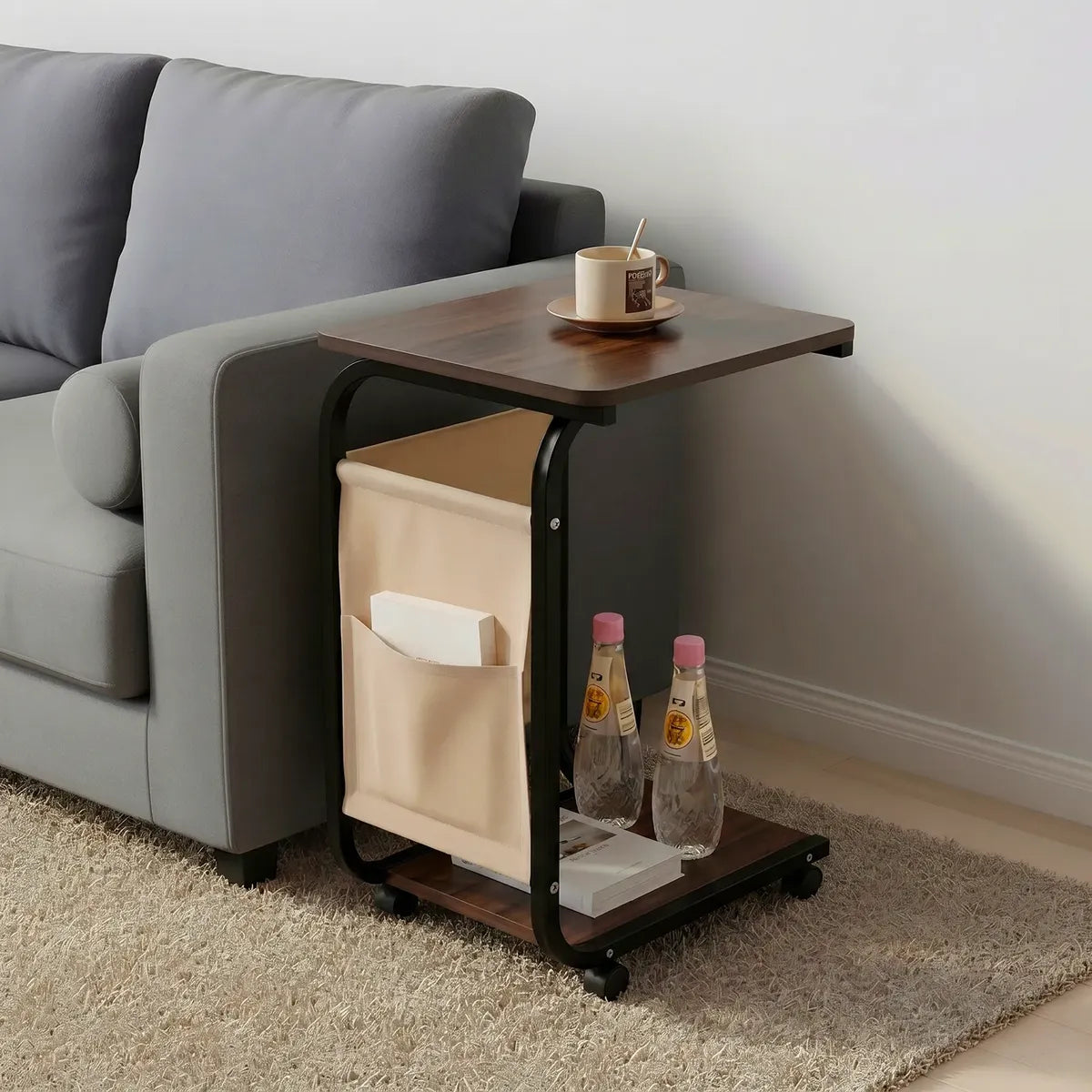 Mesa Lateral Multifuncional Con Ruedas