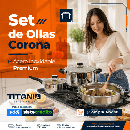 Batería de Ollas Corona x5 Piezas