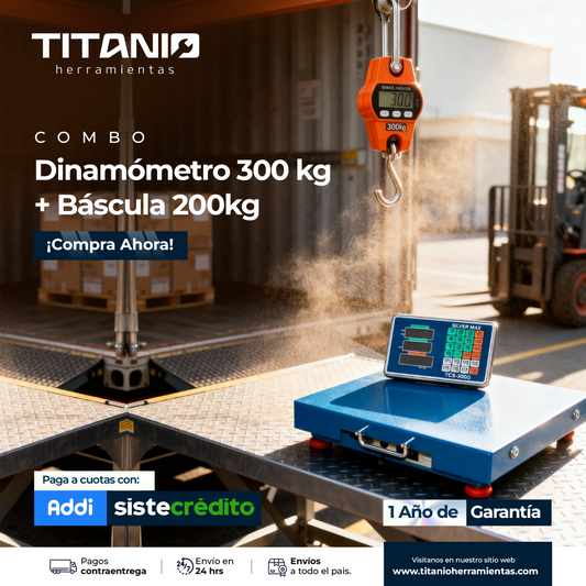 Combo: Balanza Inalámbrica 200 kg + Dinamómetro 300 kg