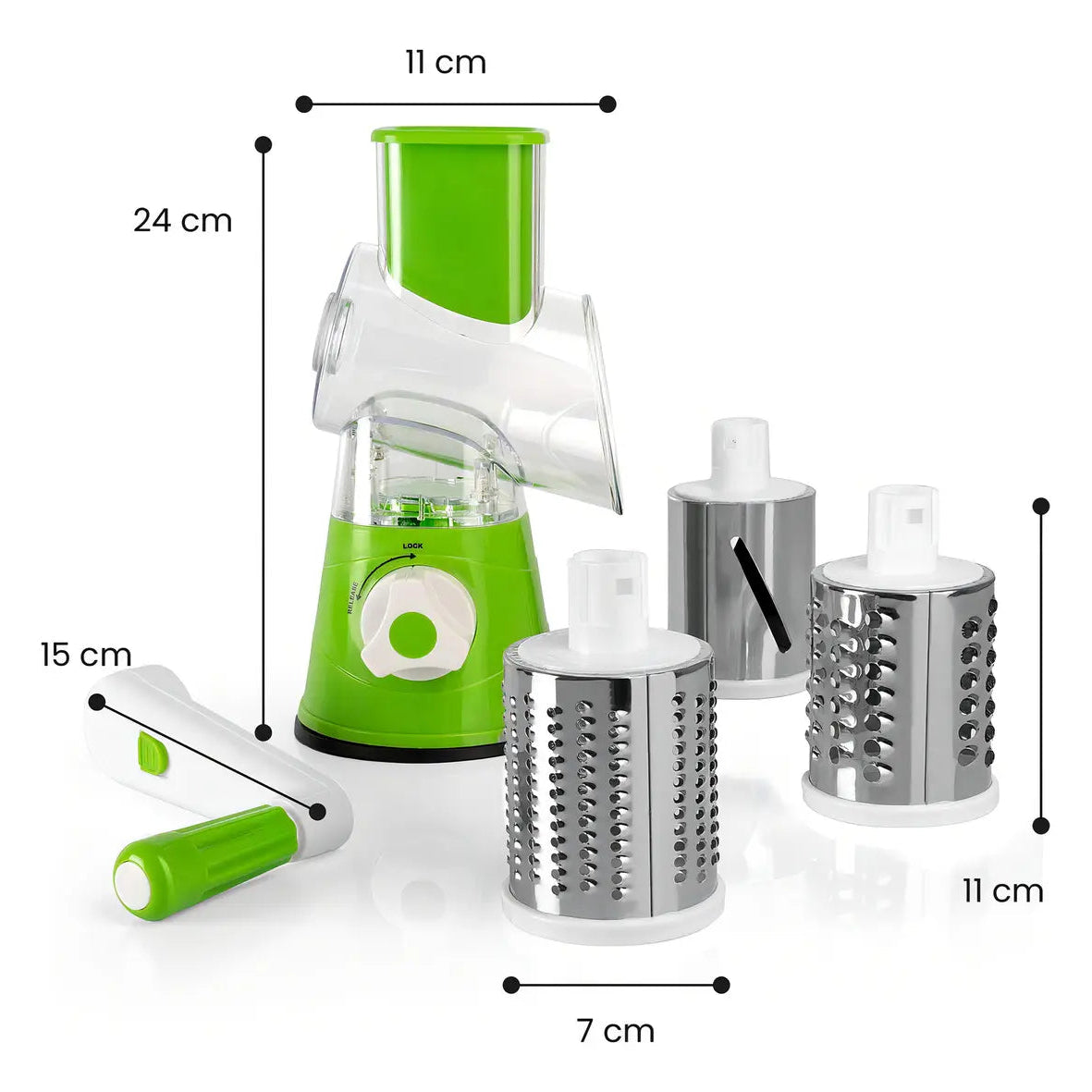 Rallador Rotativo de Tambor para Quesos, Verduras y Más